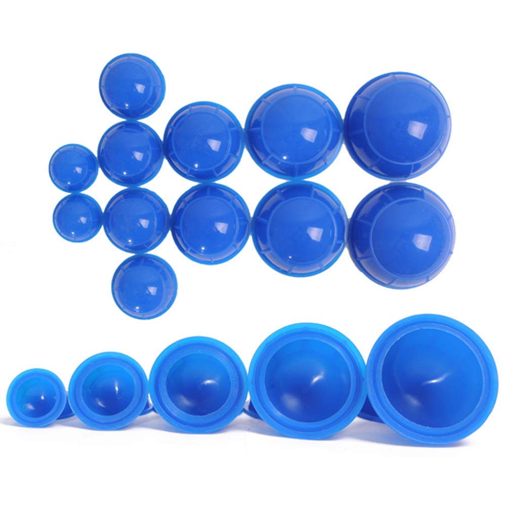 R A Products Vacuum Cupping Set Silicone Cupping Therapy Cans Rubber Body Slimming Pain Relief Suction Cups - 12pcs