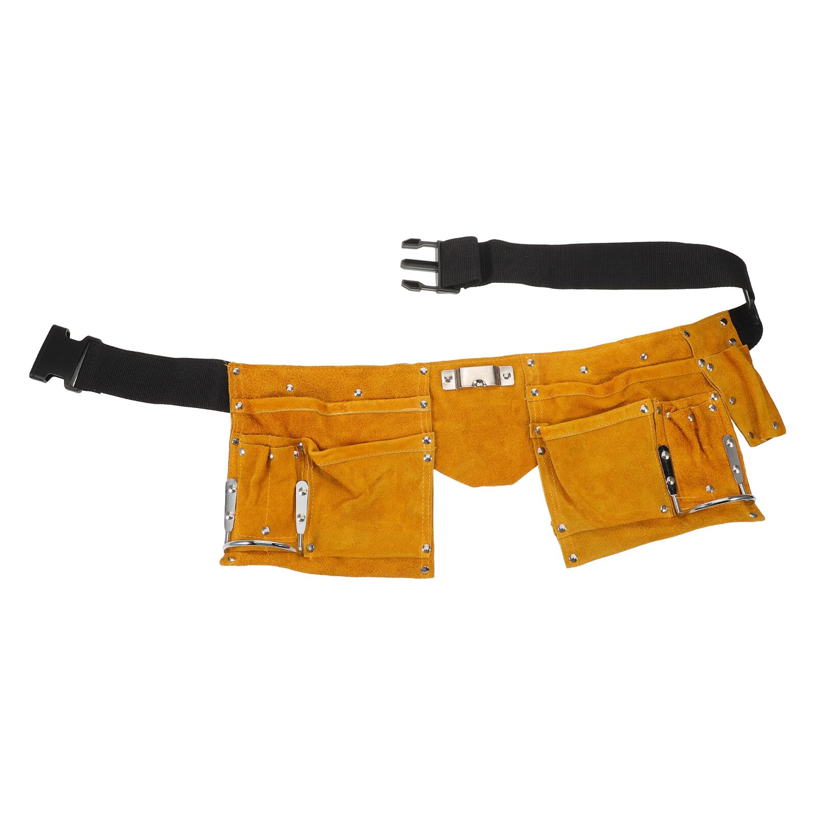 Toddmomy Ceinture Porte-Outils en Cuir Véritable pour Électricien Sacoche de Taille à Double Compartiment Rangement Sécurisé avec Boucles Renforcées Organiseur D’Outils Pratique pour