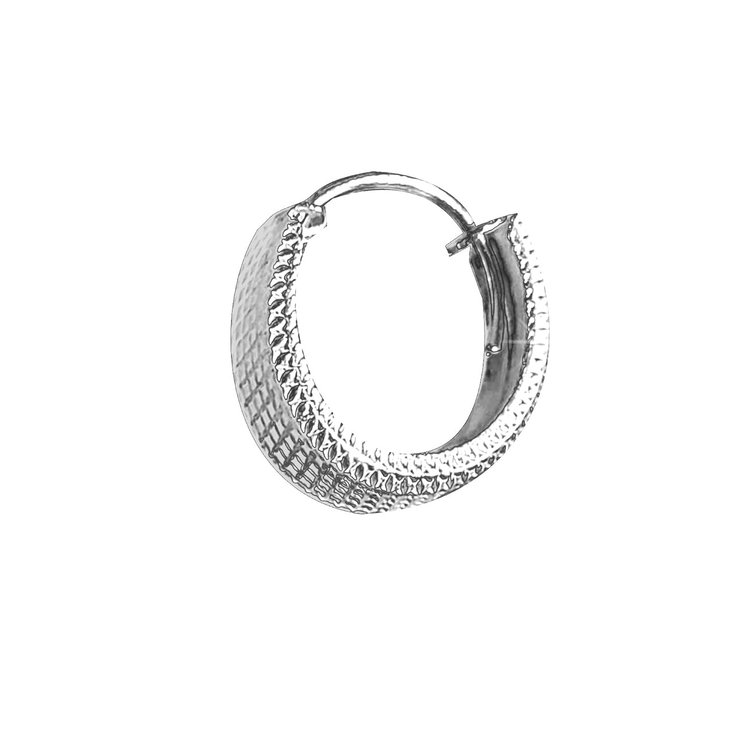 SIVYAA Men's Single Piece Hoop Bali Earring | Pure 925 Silver | Flower/Grid/Diamond Textured Round Solid Stylish Piercing ... - Review, Price and Buying Guide