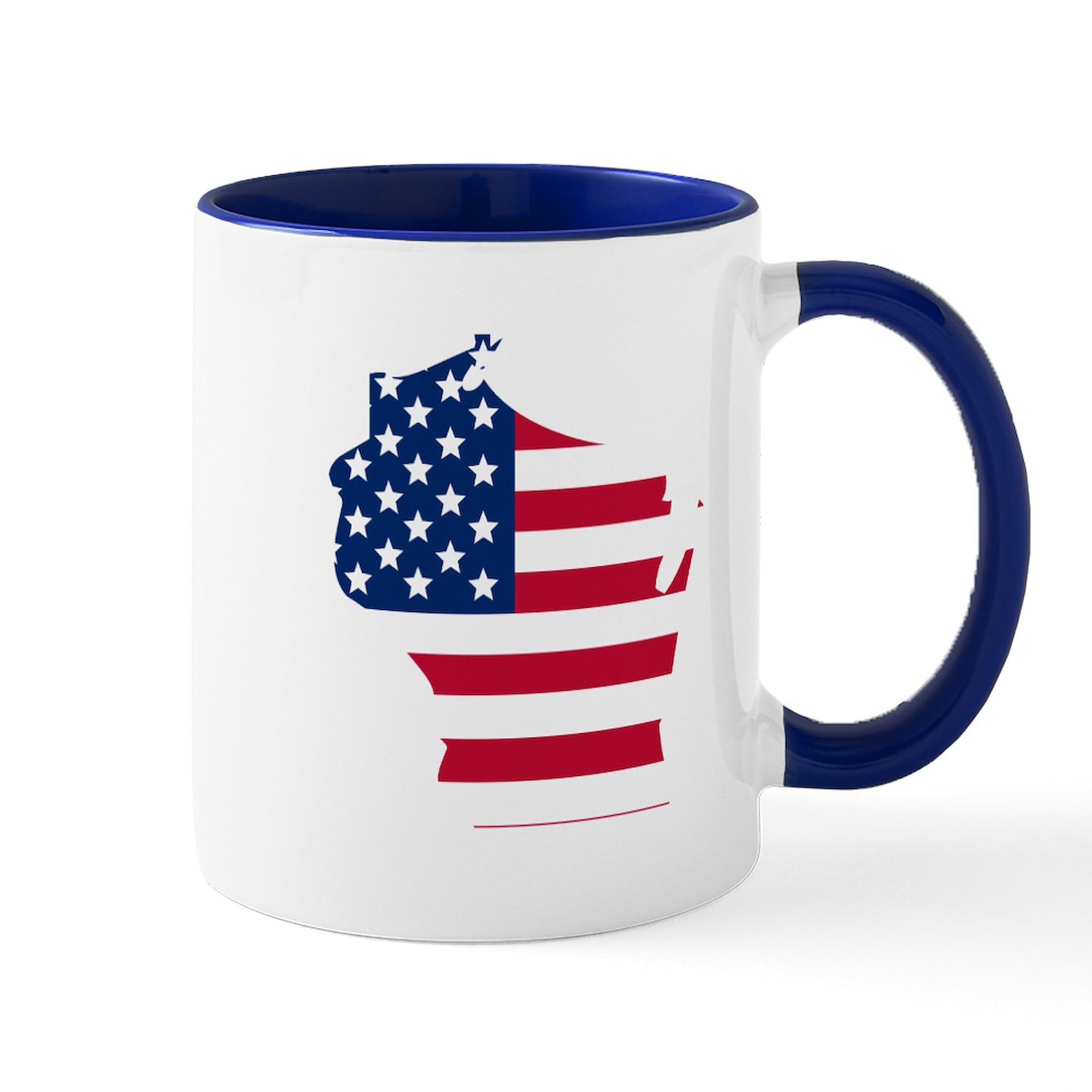 CafePress Wisconsin American Flag Mugs 11 oz (325 ml) Ceramic Coffee Mug