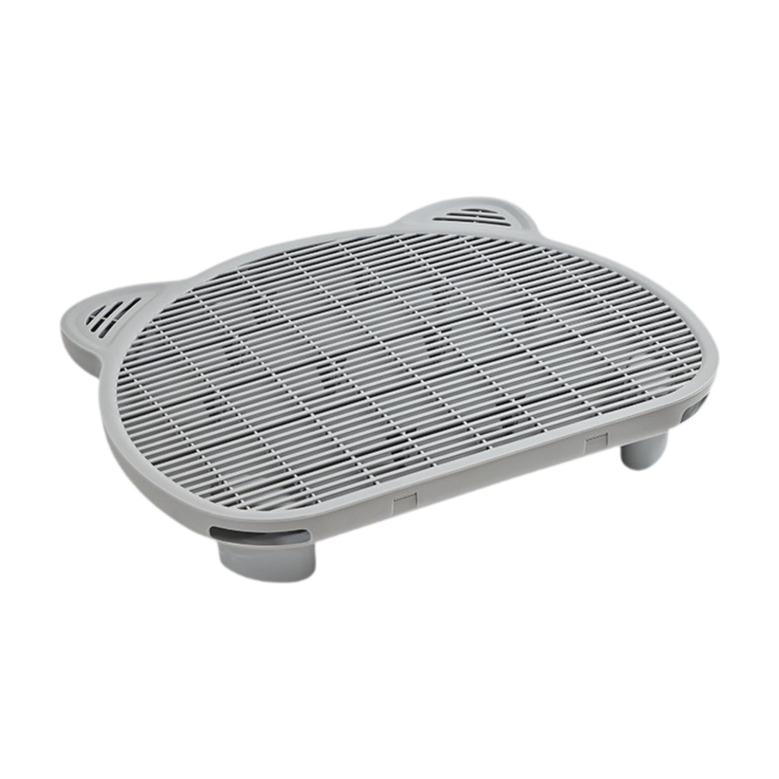 Tapis de Litière pour Chat Double Couche Attrape-litière Protection Pad Nettoyage Simple Fonction Filtrante Antidérapante Convient à L'Intérieur Salon, Gris