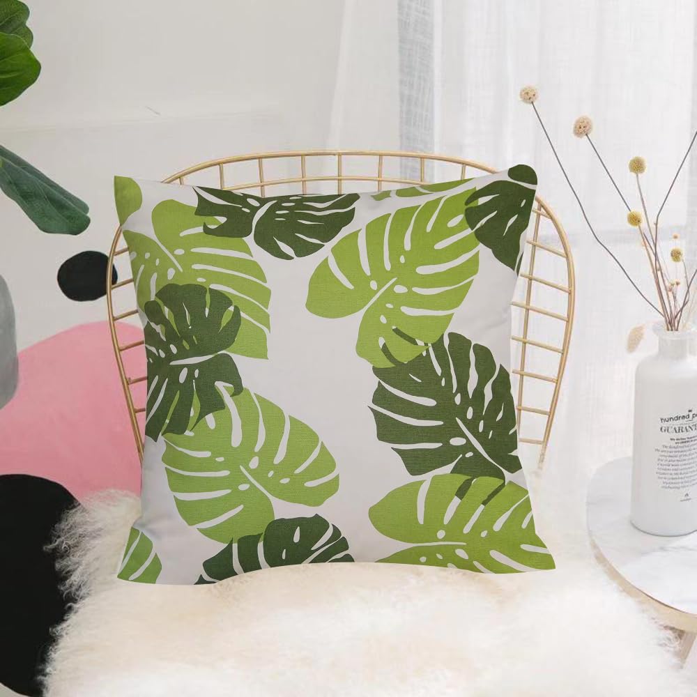 HYOSXW Cushion Cover,Throw Pillow Case Home Decorative for Living Room Bedroom Sofa Chair 16X16 Inch,Monstera deliciosa, leaves, bamboo leaves, tropical,Pillowcase 40X40cm