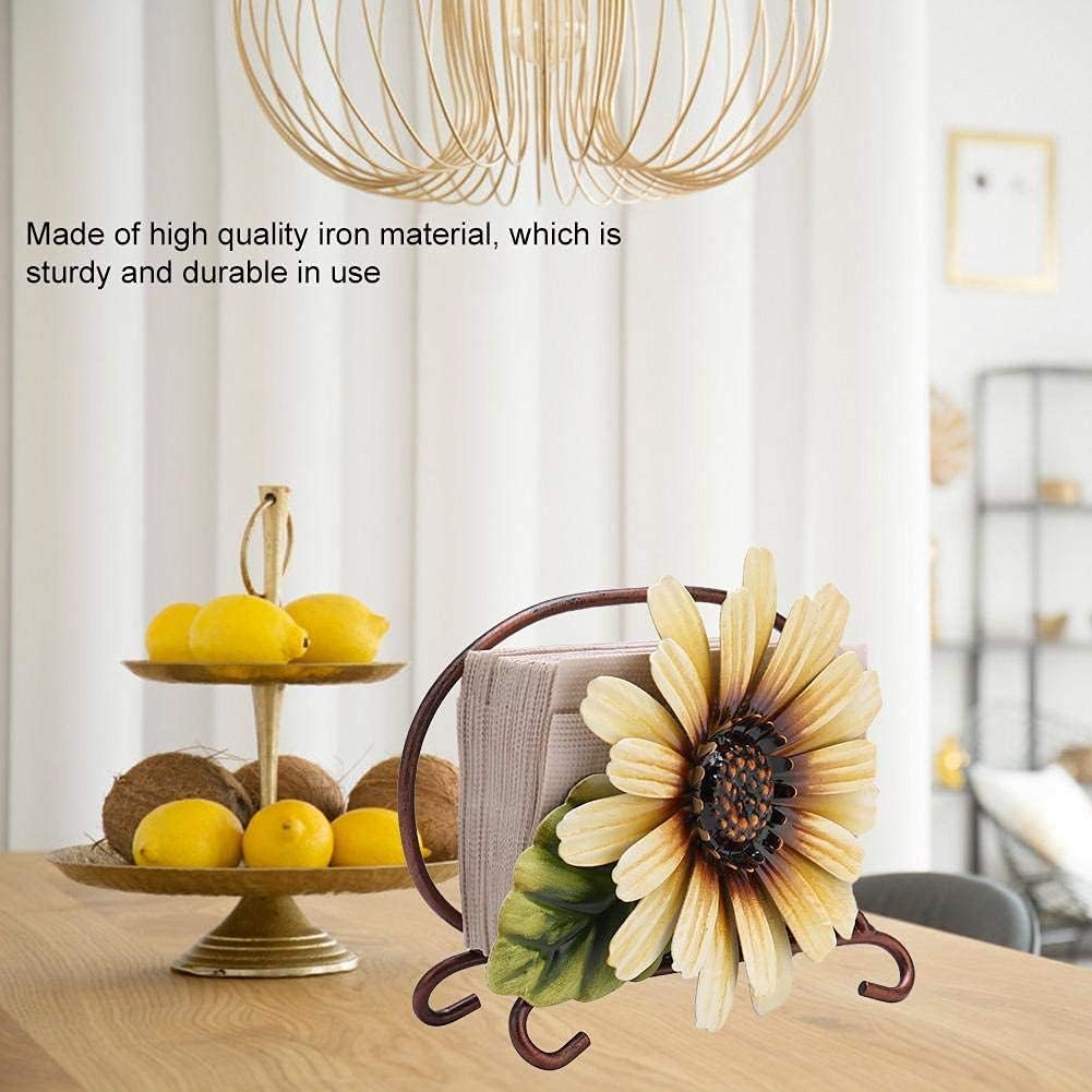 Tissue Houlder, Sunflower Summer Floral Napkin Holder Vintage Napkin Rack Holder for Kitchen Countertop, Dining, Picnic Table, Indoor & Outdoor Supplies