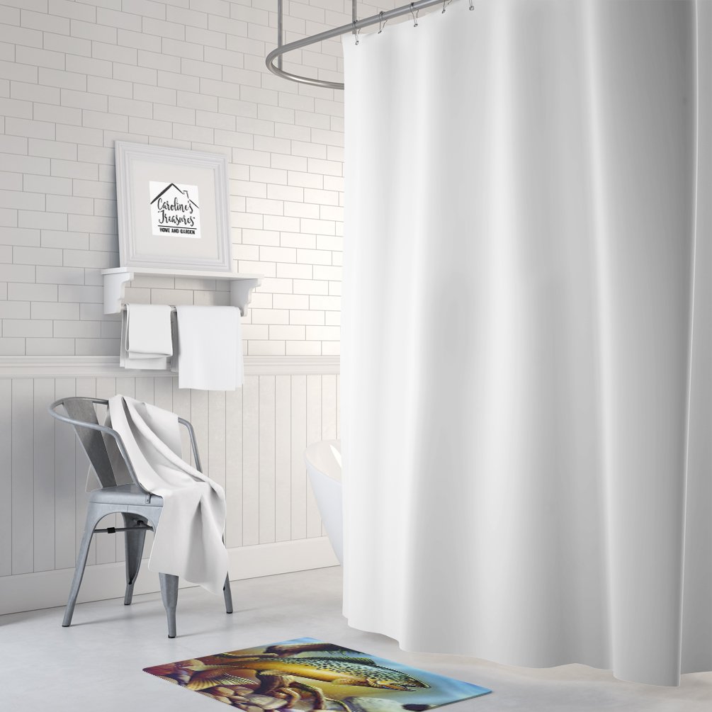 Caroline's Treasures PTW2038RUG Brook Trout Machine Washable Memory Foam Mat, Bathroom Rug, Non-Slip Bath Mat, Durable Thick Washable Rugs for Kitchen, Bathroom Quick Dry, Decorative Artwork,