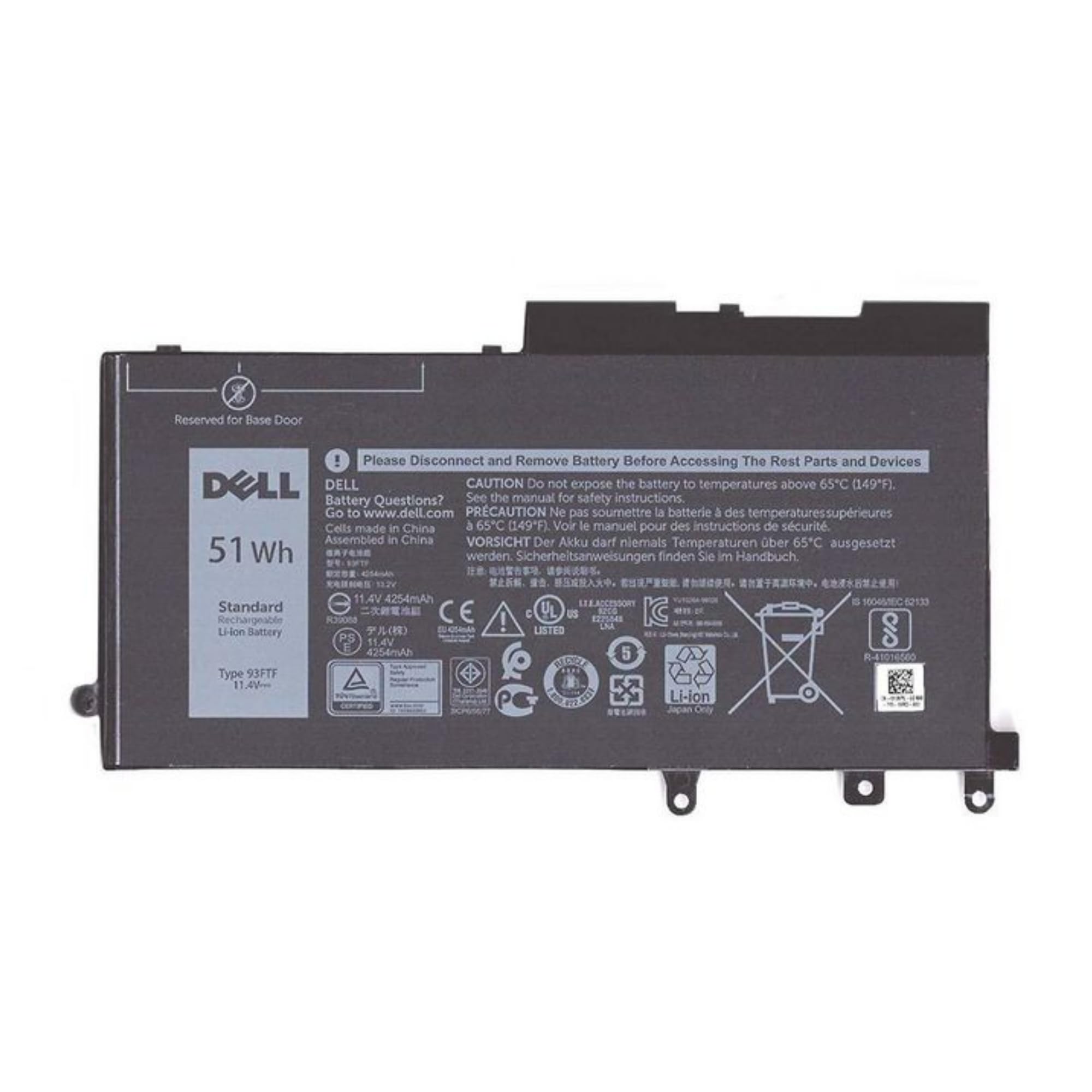 Dell DJWGP BTRY PRI 51WHR 3C LITH BYD