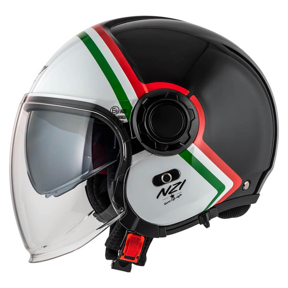 NZI RINGWAY 2 Duo Skyline Italy | Casco de Moto Jet Abierto con Visor Solar - Unisex Hombre y Mujer Homologado ECE