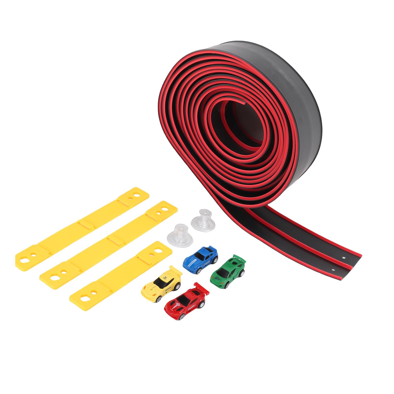 Topiky Pistas Flexibles de Montaje DIY con 4 Coches para Niños, Diseño de Pista Suave, Modo de Carreras Multijugador, Construcción Robusta, Material Plástico