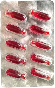 10pcs Halloween Fake Blood Pills for Vampire Horror Funny Joke Prank Tri Edible Fake Plasma Capsules for Halloween