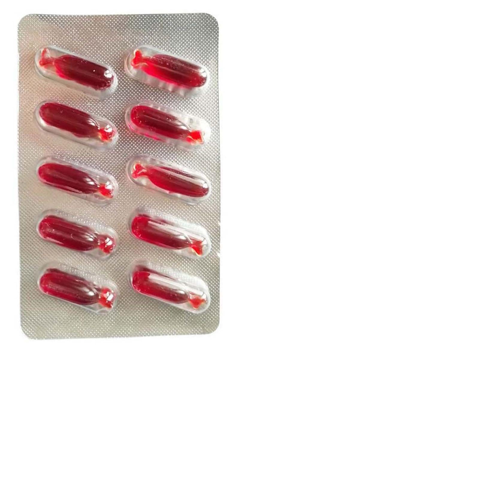 Cvzj As Pic Shows 10Pcs Halloween Fake Blood Pills For Vampire Horror Funny Joke Prank Tri