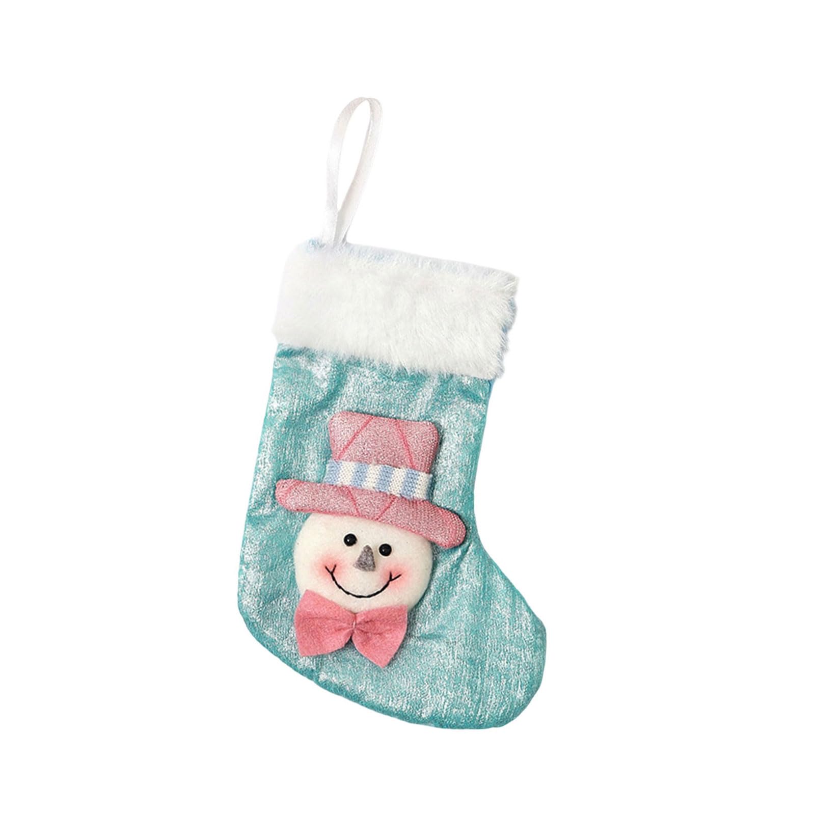 Linvimia B Candy Colored Miniature Christmas Stocking Ornament Soft Fabric Holiday Tree Decoration Home Decoration Candy Colored Christmas Stocking Ornament