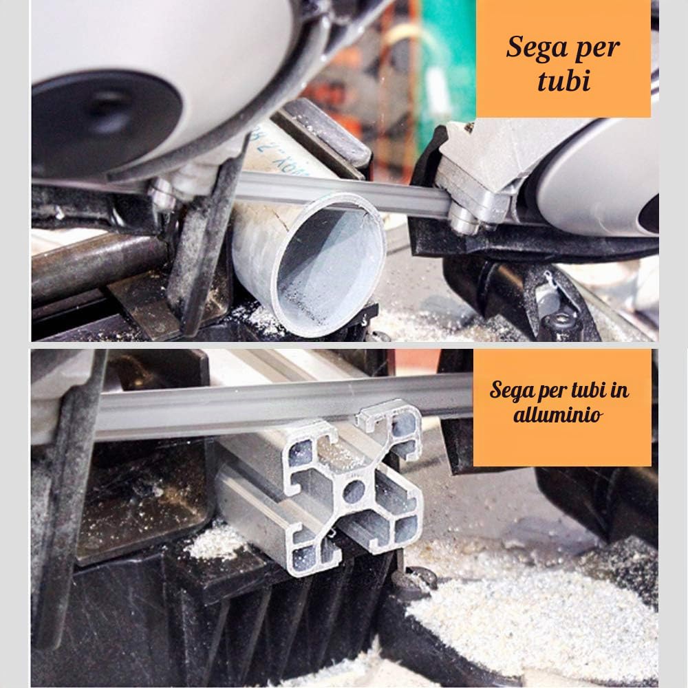 Anbull R2103 - sega a nastro per metallo con faretto LED, sega a nastro elettrico 1100 W/230 V, 0,7 – 2,4 m/s, regolabile 0 – 45 °, sega metallica con base rimovibile