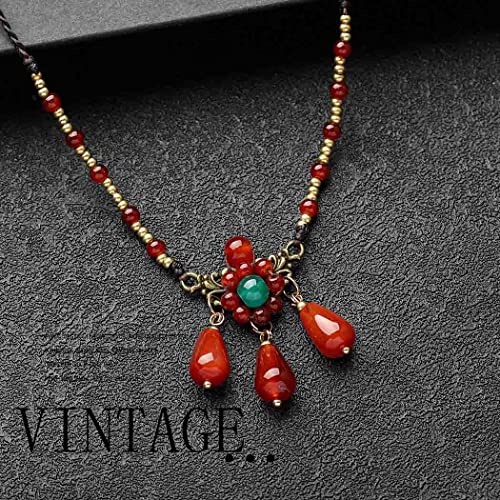 Fdesigner Bohoturquoise Head Chain Vintage Headpiece Layered Gypsy Beaded Hair Jewelry Ethnic Headband Handmade Festival Women Hair Accessories (Red-Unique) #TOP4