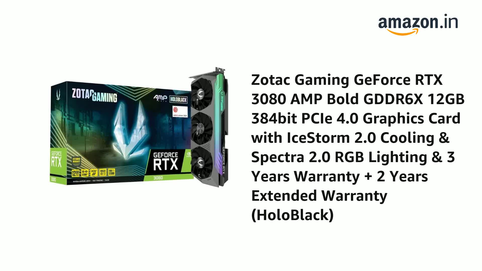 グラフィックボード・グラボ・ビデオカード ZOTAC RTX3080 AMP HOLOBLACK Amazon | ZOTAC GAMING GeForce RTX 3080 AMP Holo LHR