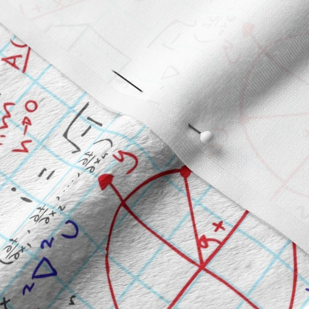 Spoonflower Fabric - Math School Nerd Geek Teacher Hand Education Numbers Printed on Minky Fabric by The Yard - Sewing Baby Blankets Quilt Backing Plush