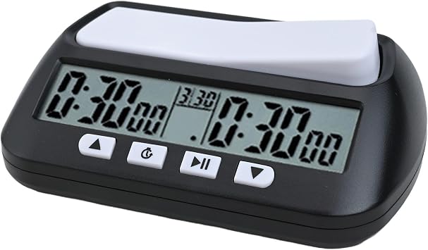 Chess Clock Digital Chess Timer, 3-in-1 Tournament-Grade Portable Chess Clock with Delay & Bonus Time Settings, 2×AA Powered(A)