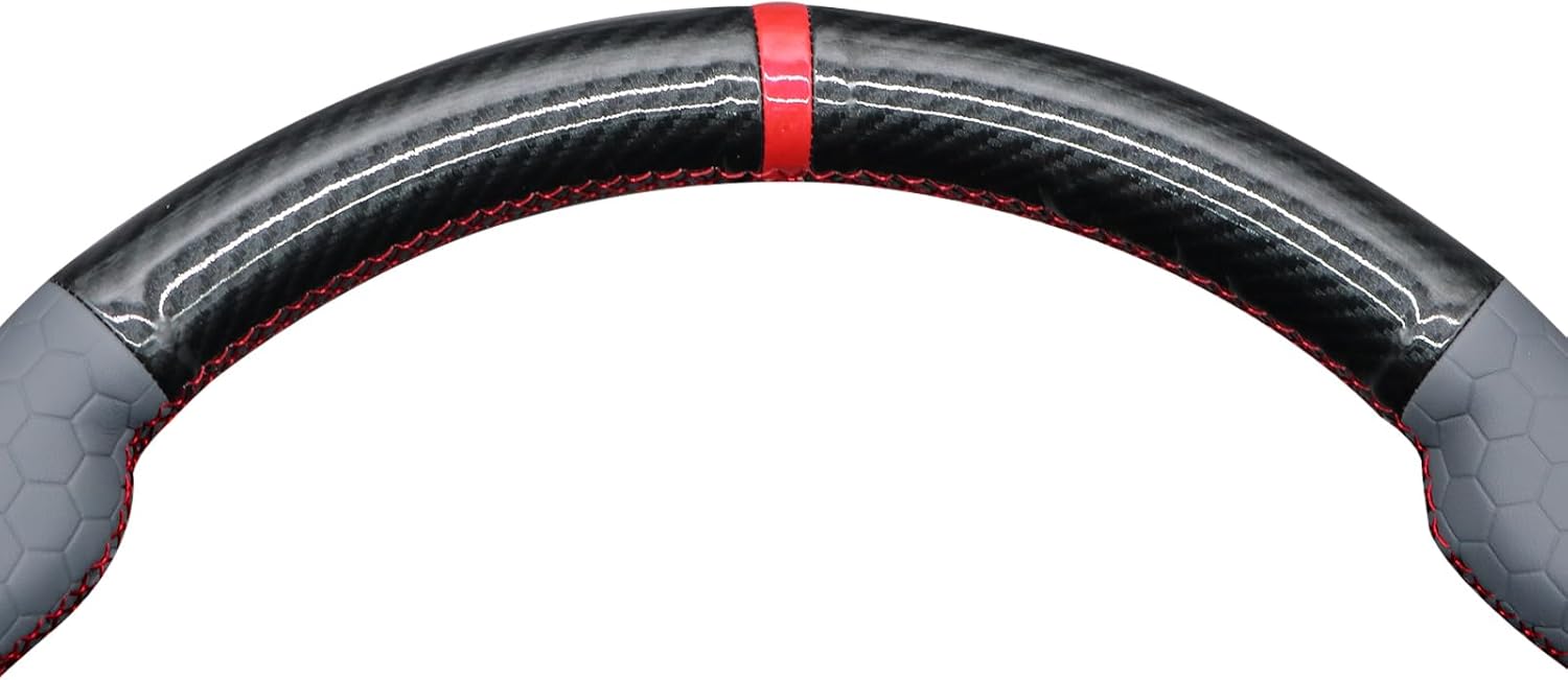 MEWANT Hand Sewn Steering Wheel Cover Wrap for Fiat Panda 2012-2025 Steering Wheel Accessories for Fiat Panda 2012-2025