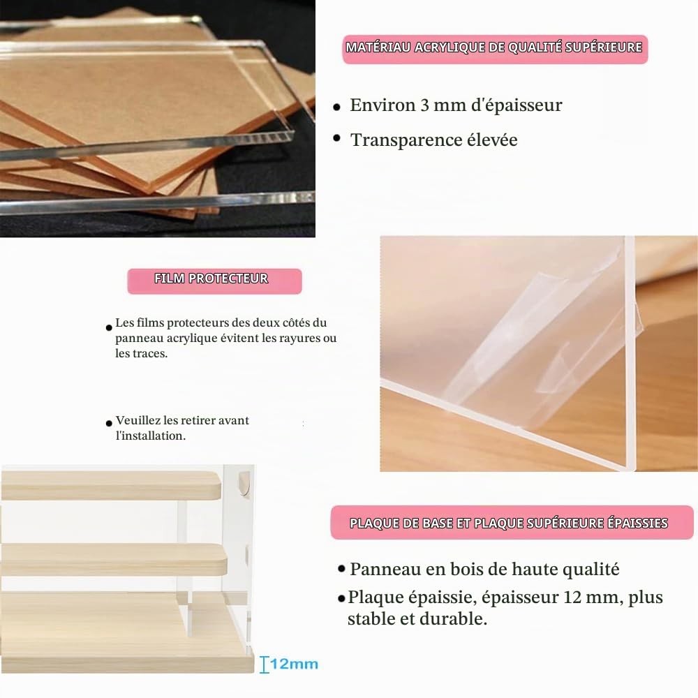5 Niveaux Vitrine pour Collection Boîte Acrylique Transparent pour Lego vitrine pour Figurine Pop Maquette,Amélioré Présentoir Boîte d'affichage Rangement Anti-Poussière, 31.7X 29.7X 32.6cm