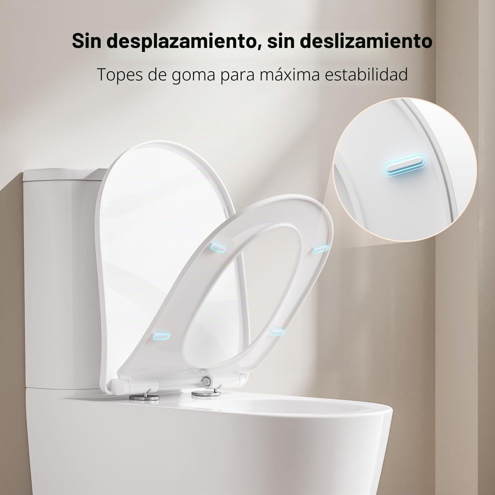 Tapa WC Universal, Tapa Inodoro en Forma de U/D, Tapa WC con Cierre Suave, Toilet Seat Para Familia y Baño, Montaje Fácil y Resistente, Liberación Rápida para una Fácil Limpieza.