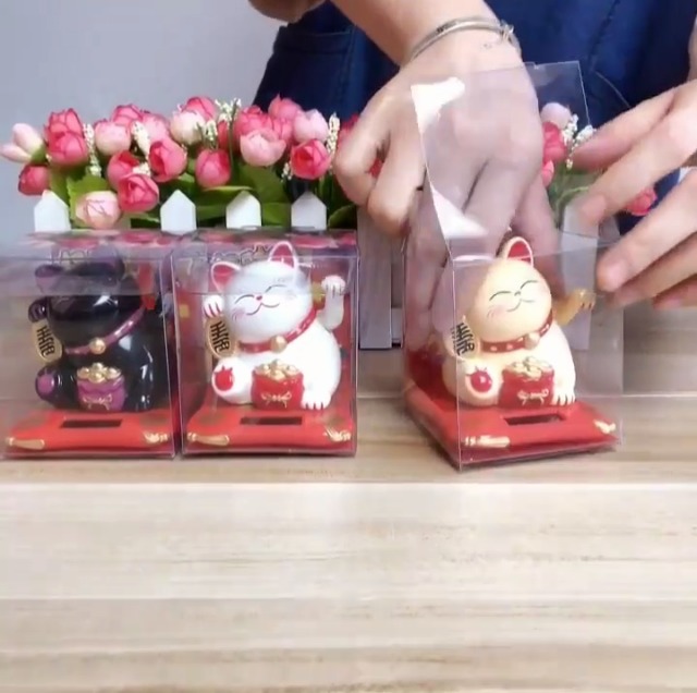 Maneki Neko Gatto Portafortuna In Resina - Decorazione Per Casa E Ufficio | Simbolo Di Ricchezza E Fortuna