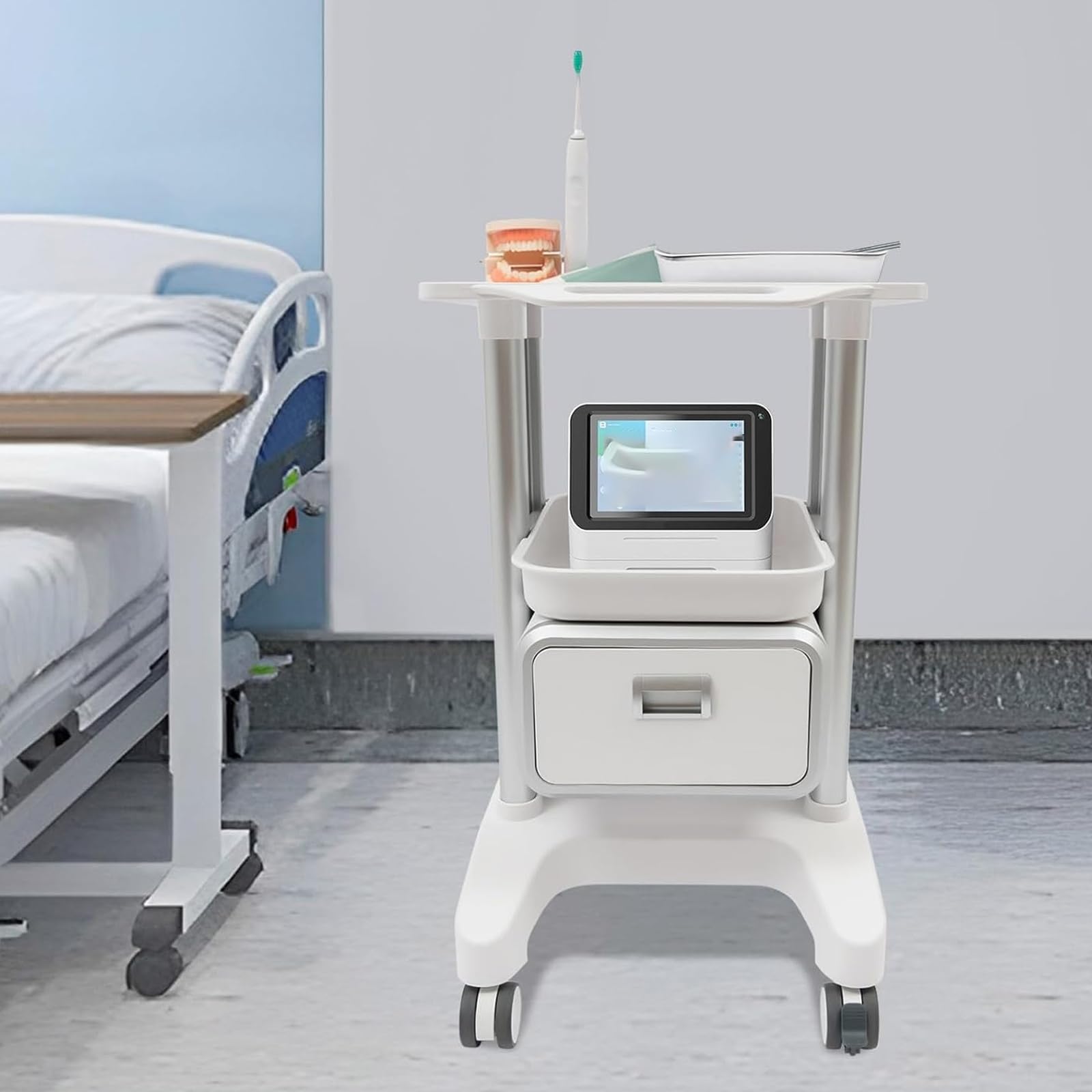 Stomatologiczny mobilny stojak do przechowywania szafek z szufladą – ultradźwiękowa podstawa noża, wózek instrumentalny do narzędzi kosmetycznych i odchudzających