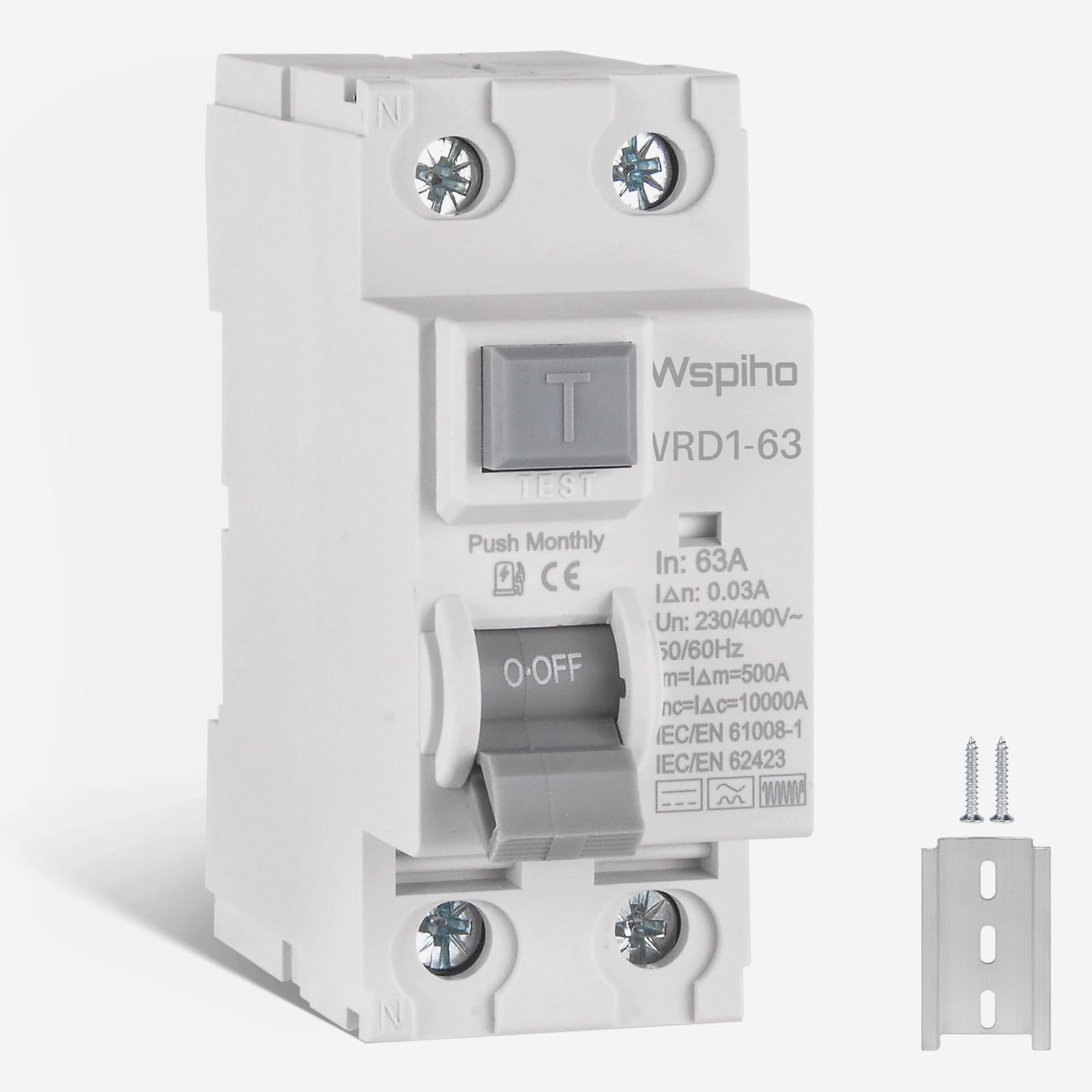 Disjoncteur différentiel FI type B 63 A 30 mA 2 pôles RCCB pour EV