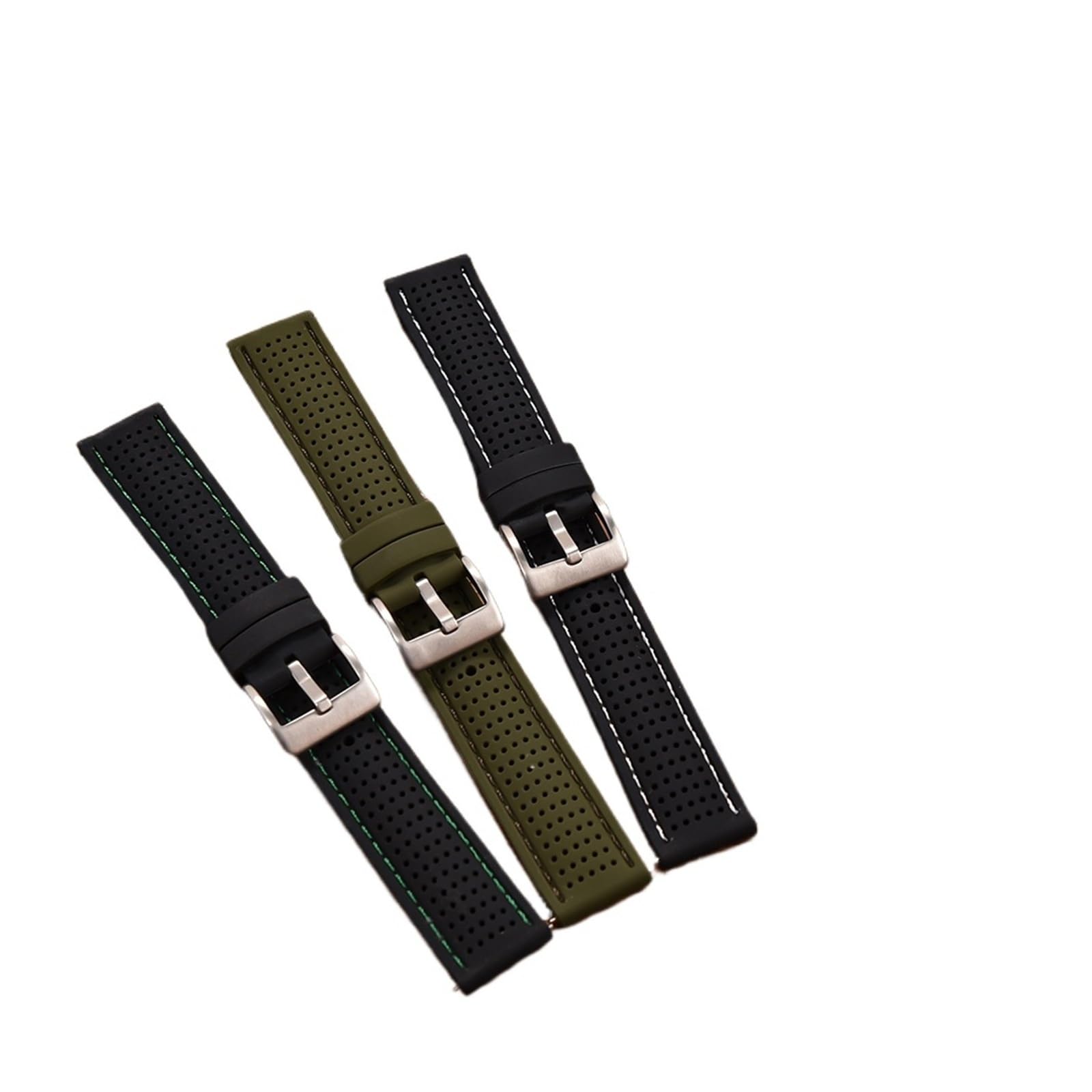 NASUNJIA Bracelet de montre de sport en silicone à libération rapide – Bracelet en caoutchouc souple respirant et imperméable 18 mm, 20 mm, 22 mm pour homme et femme