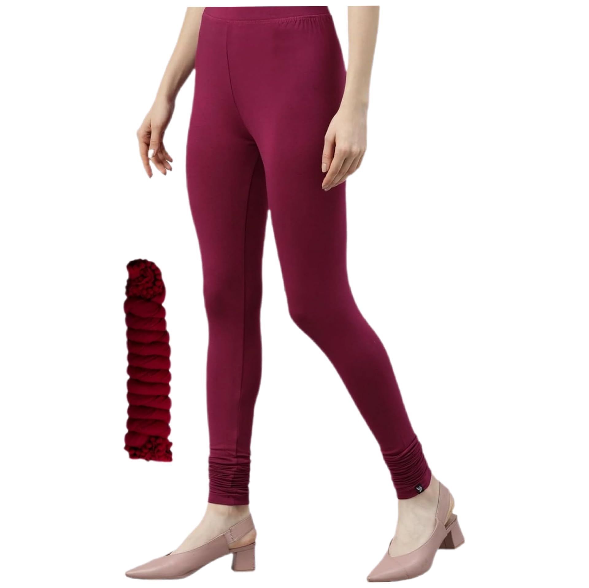 Zealza Womens Full Length Leggings with Dupatta | Shawl - Size XL-picture-11