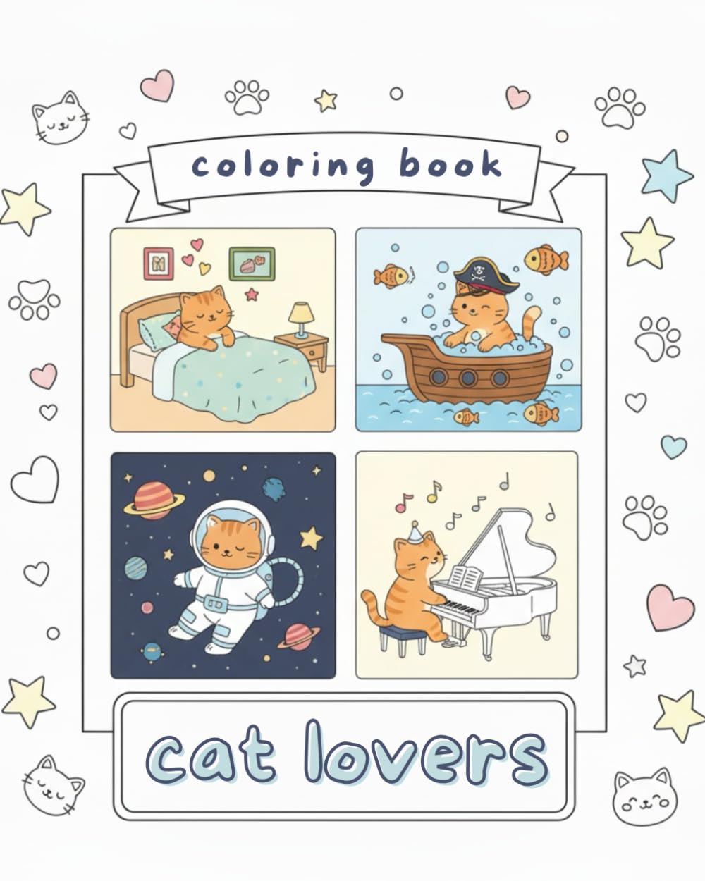 Cat lovers coloring book