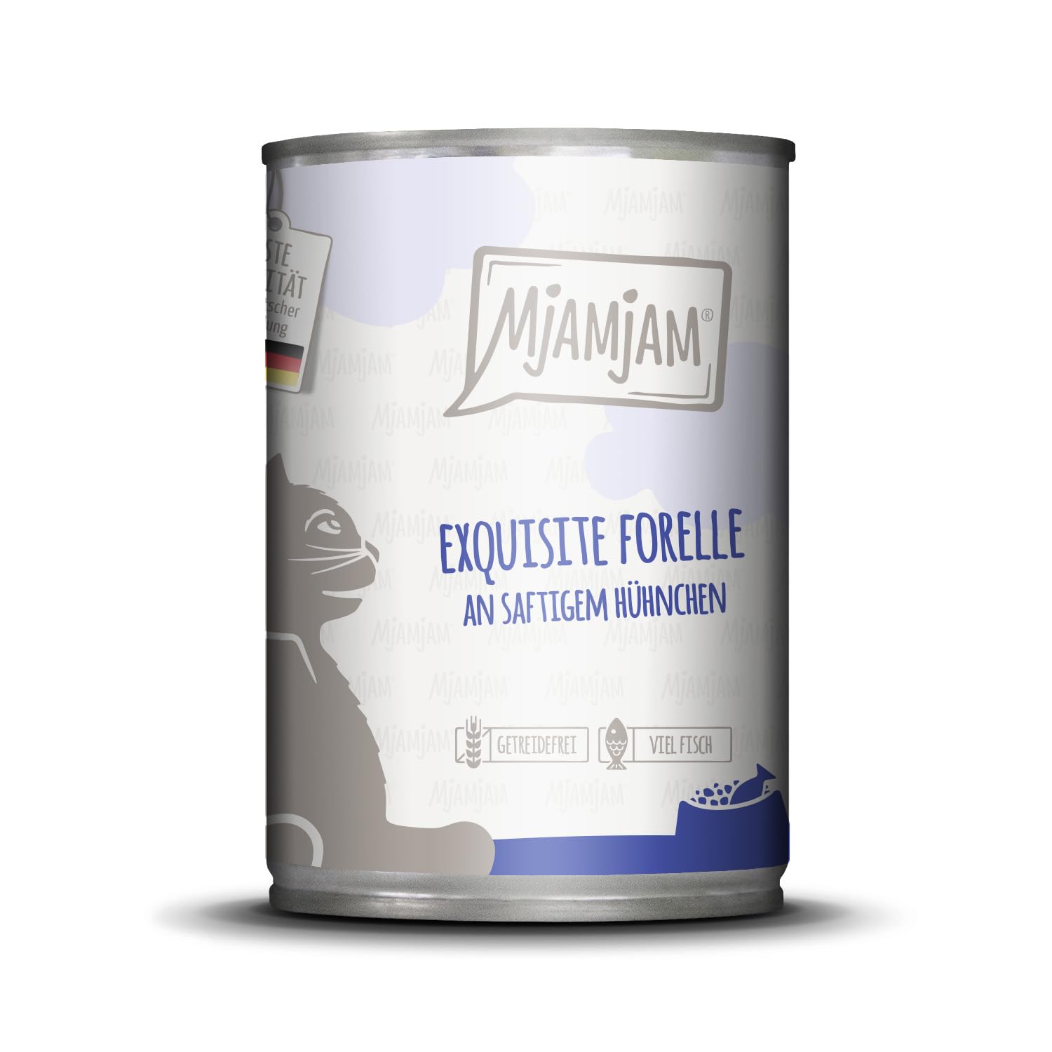 MjAMjAM - Premium Nassfutter für Katzen - Exquisite Forelle an saftigem Hühnchen, 1er Pack (1x400g), getreidefrei