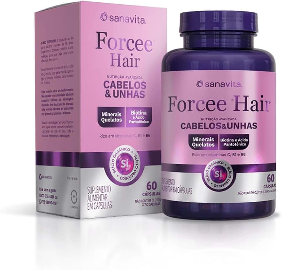 Sanavita - Vitamina para Cabelos e Unhas - Forcee Hair - Para Fortalecimento - 60 Cápsulas