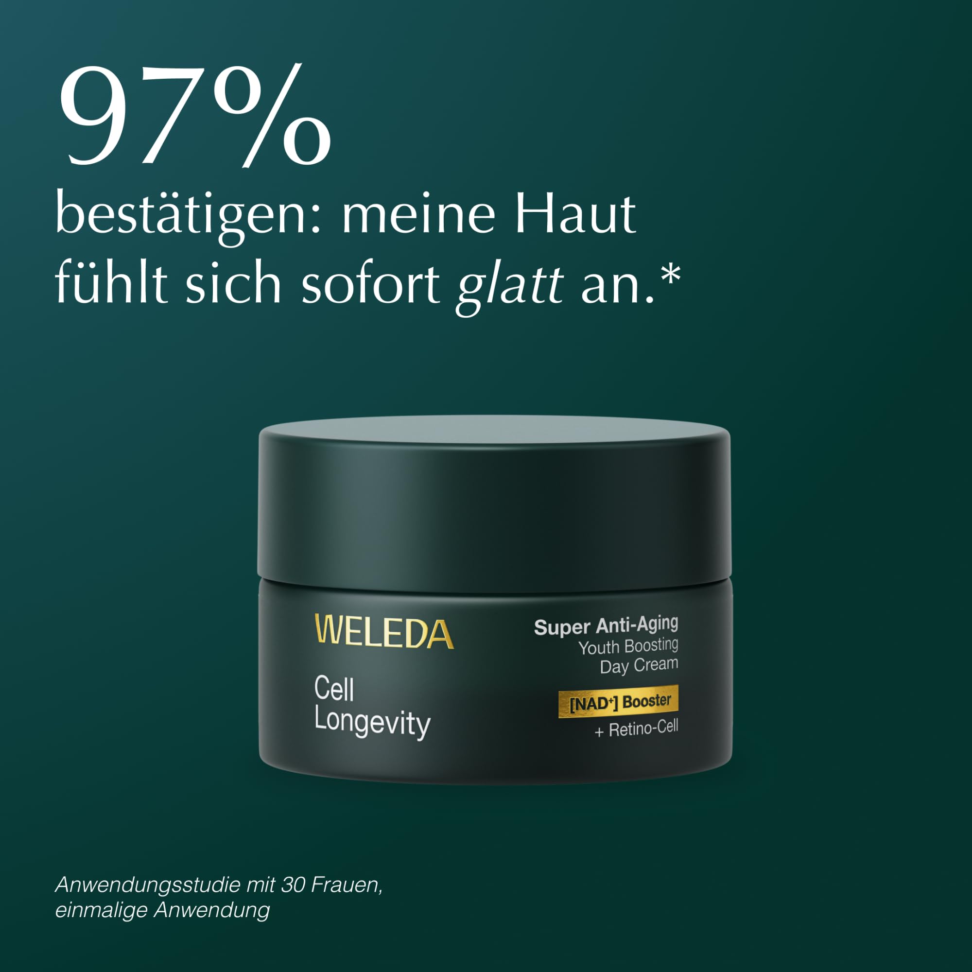 WELEDA Cell Longevity Super Anti-Aging Youth Boosting Day Cream - Gesichtspflege Tagescreme mit [NAD⁺] Booster & [Retino-Cell] gegen die 10 Zeichen der Hautalterung (Naturkosmetik, vegan, 50ml)
