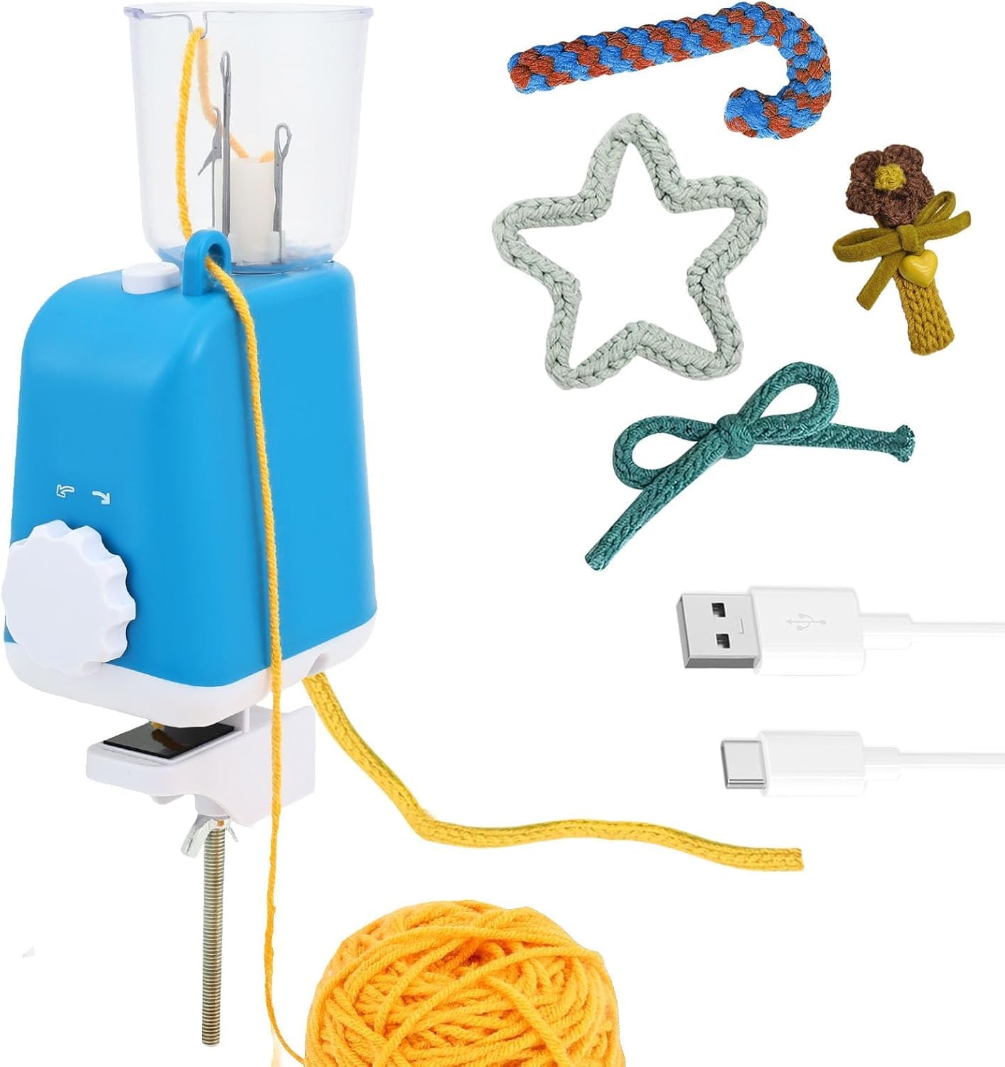 Francuska Maszyna Dziewiarska, Elektryczny Zestaw Wełny Do Robienia Na Drutach I-cord, Automatyczna Przędzarka I-cord Knitter Swift Knit Wełna Do Majsterkowania Projekty Rękodzielnicze Na Szydeł blue