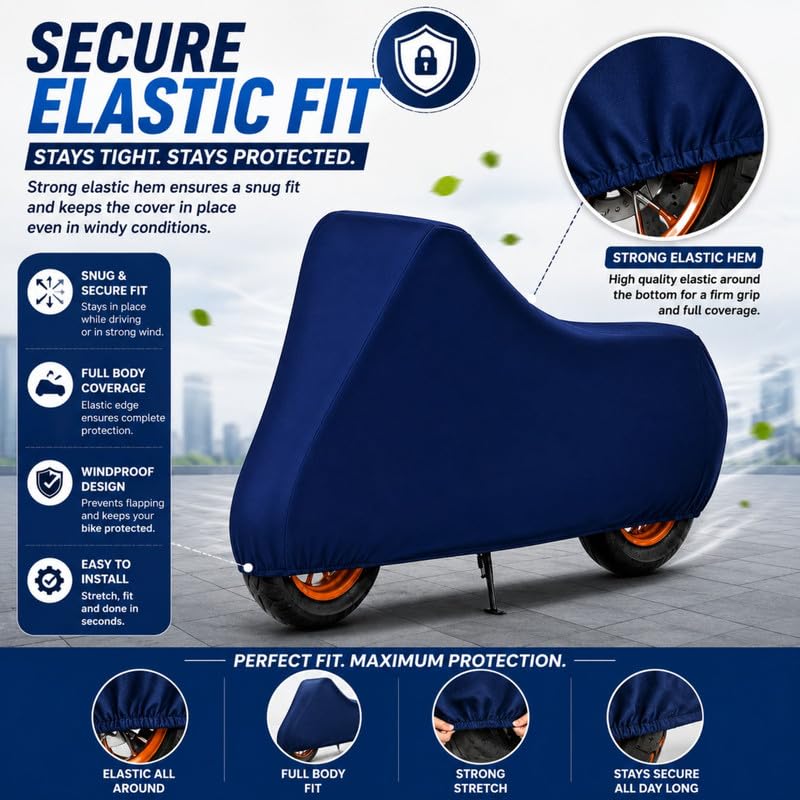 Image of Powerfull Scooty Body Cover for S1 Air Dustproof Scratchproof - 100% Waterproof S1 Air Cover for Two Wheeler, Outdoor Full Motorcycle Cover with UV, Duty, Rain Protection - Blue
