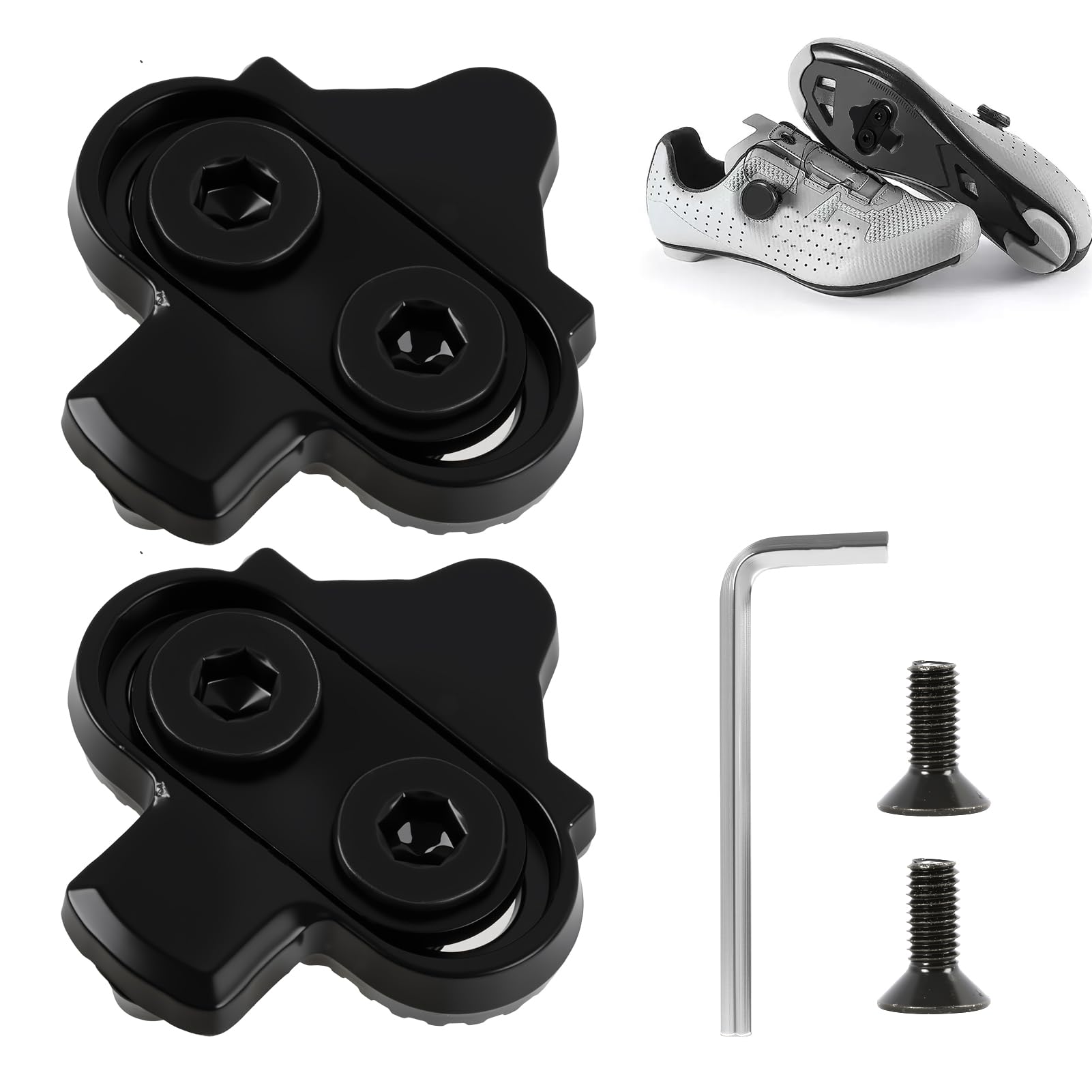 Zapatas para bicicleta compatibles con Shimano SPD SH51, tacos SPD con placas antideslizantes, adecuadas para zapatos de ciclismo de montaña, con llave de apriete, fijación de 2 agujeros