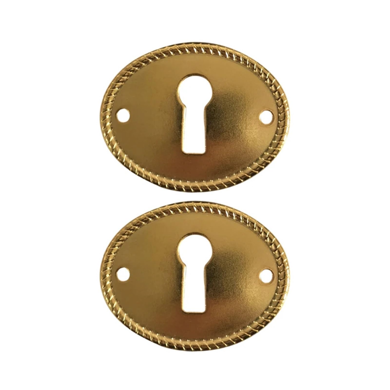 Usohjz Gold 10Pcs 10Pcs/Lot Zinc Alloy Keyhole Cover Plate Lock Decor Oval Insert Furniture Key Escutcheons Protector Diy Jewelry Making Connector(Gold 10Pcs)