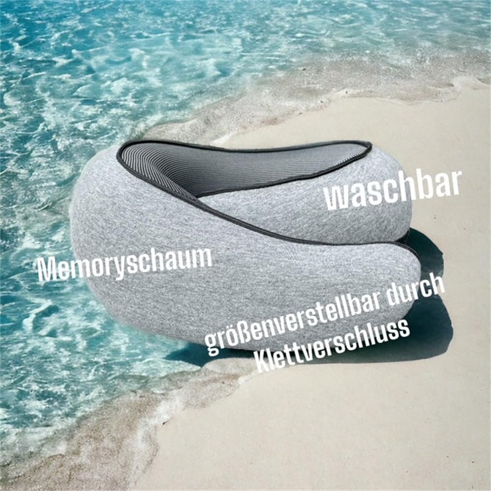 Schoen-Ding Ergo Pro Nackenkissen neuleben Snooze - Schlafhilfe Nackenstütze Nackenkissen Memory Foam Nackenkissen für Flugzeug und Auto, verstellbares Nackenkissen für Erwachsene