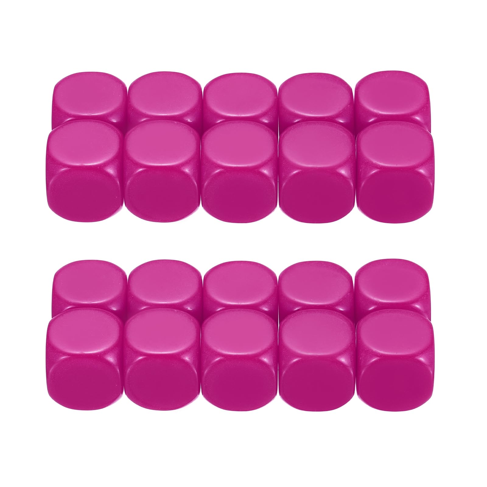 PATIKIL 16mm Acrylic Dice Blank, 20 Pcs Standard Game Dice Rounded Corner with Smoothed Surface Six Sided for Board Games Teaching Pink