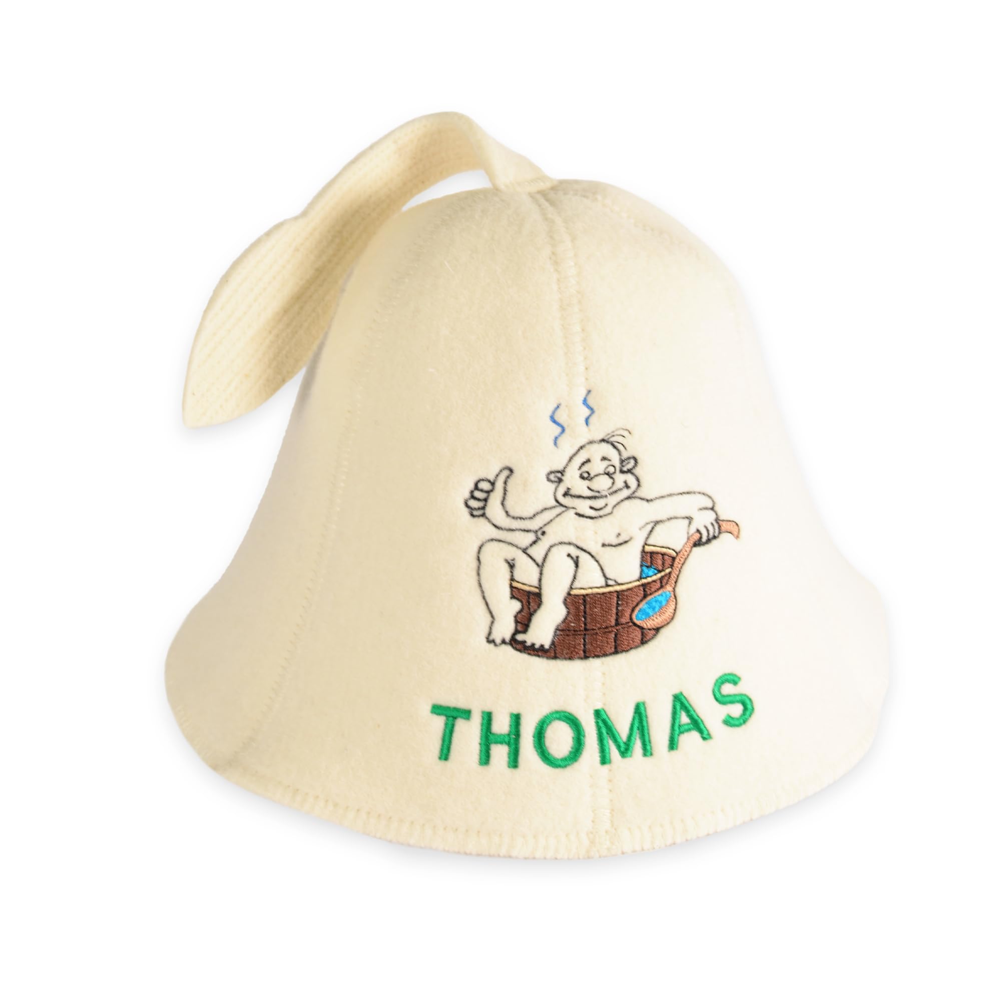 Personalized Organic Wool Sauna Hat – Embroidered Name - Sauna Hair Protector – Premium Felt Sauna Cap, Gift for Men and Women – Traditional Russian Banya Hat