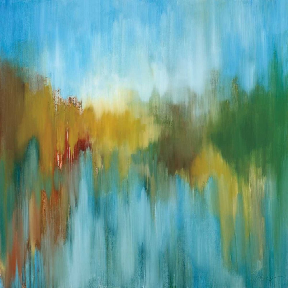 Feeling at home KUNSTDRUCK auf MATTE PAPIER 220gr Sommerschatten Ellens Jacqueline - Landschaft quadrat Poster Landschaft zeitgenössischer Dezember Bild auf Papier cm_98_X_98