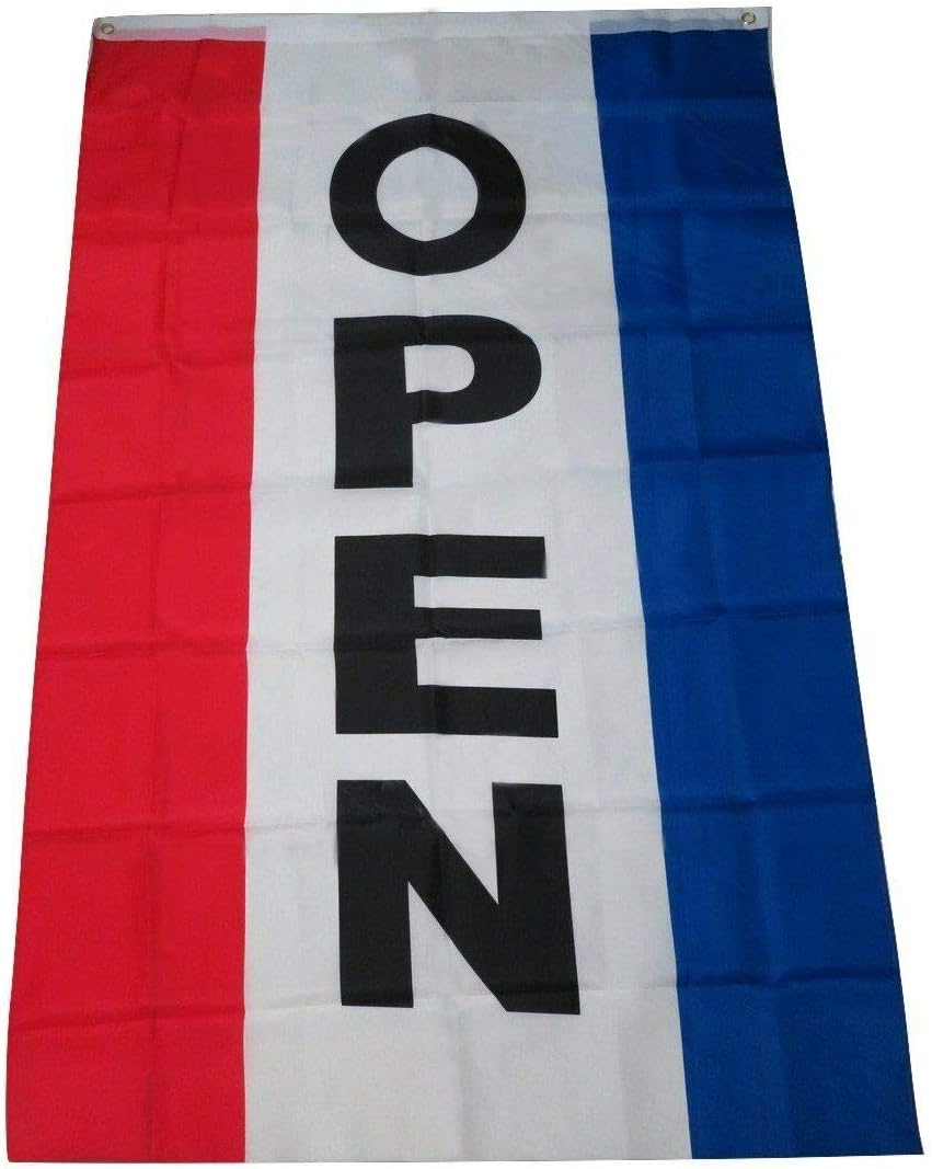 Trade Winds 3x5 Open Flag Advertising Vertical Open Flag Sign 3'x5' 5'x3' Banner Grommets Premium Fade Resistant