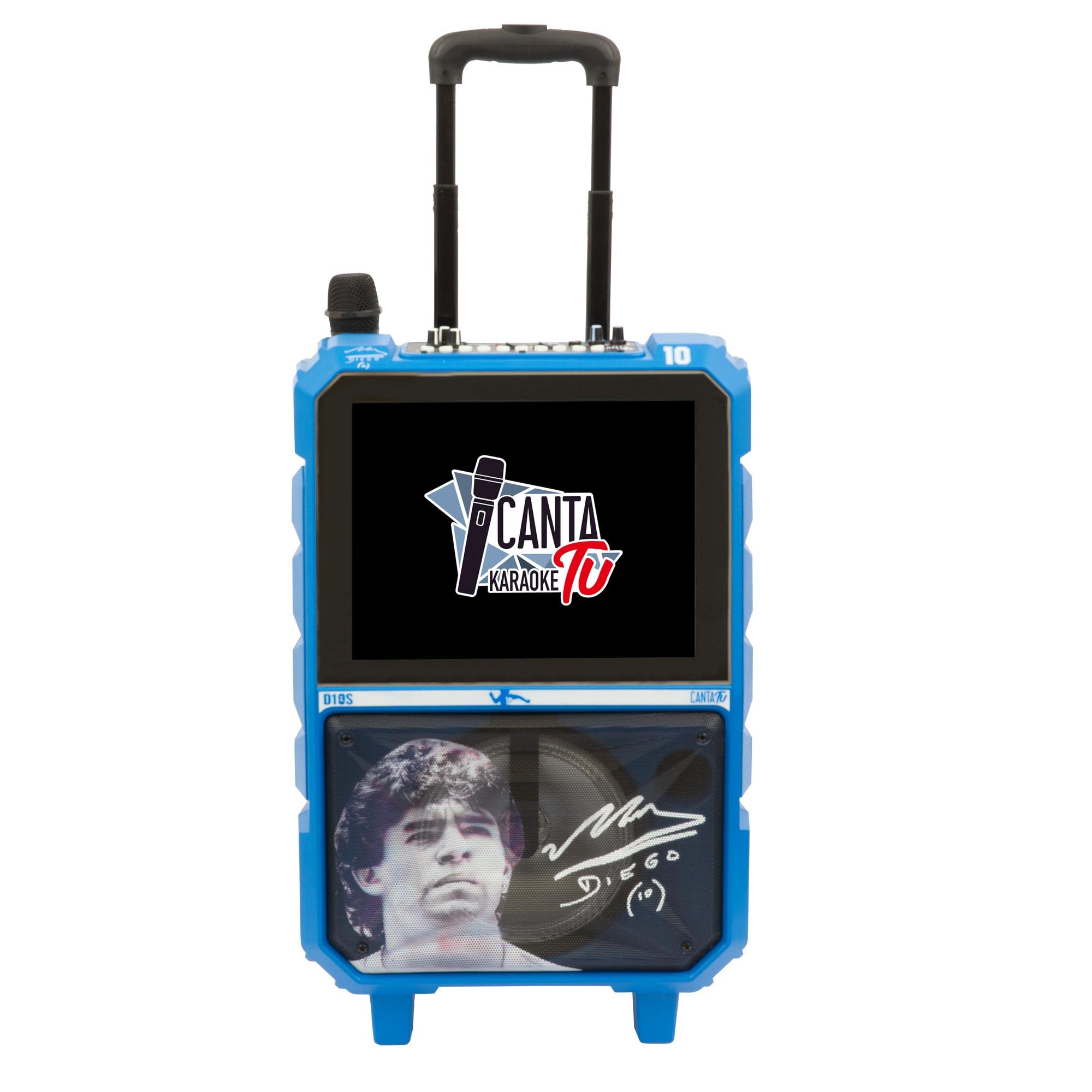 Canta Tu D10S - Karaoke Profesional Completo, Sistema Audio-vídeo portátil con micrófono, Efecto Eco y Ajuste de Volumen, Pantalla táctil de 14 Pulgadas, Wi-Fi, Caja de 40 W RMS, 4 Horas de Carga, 2