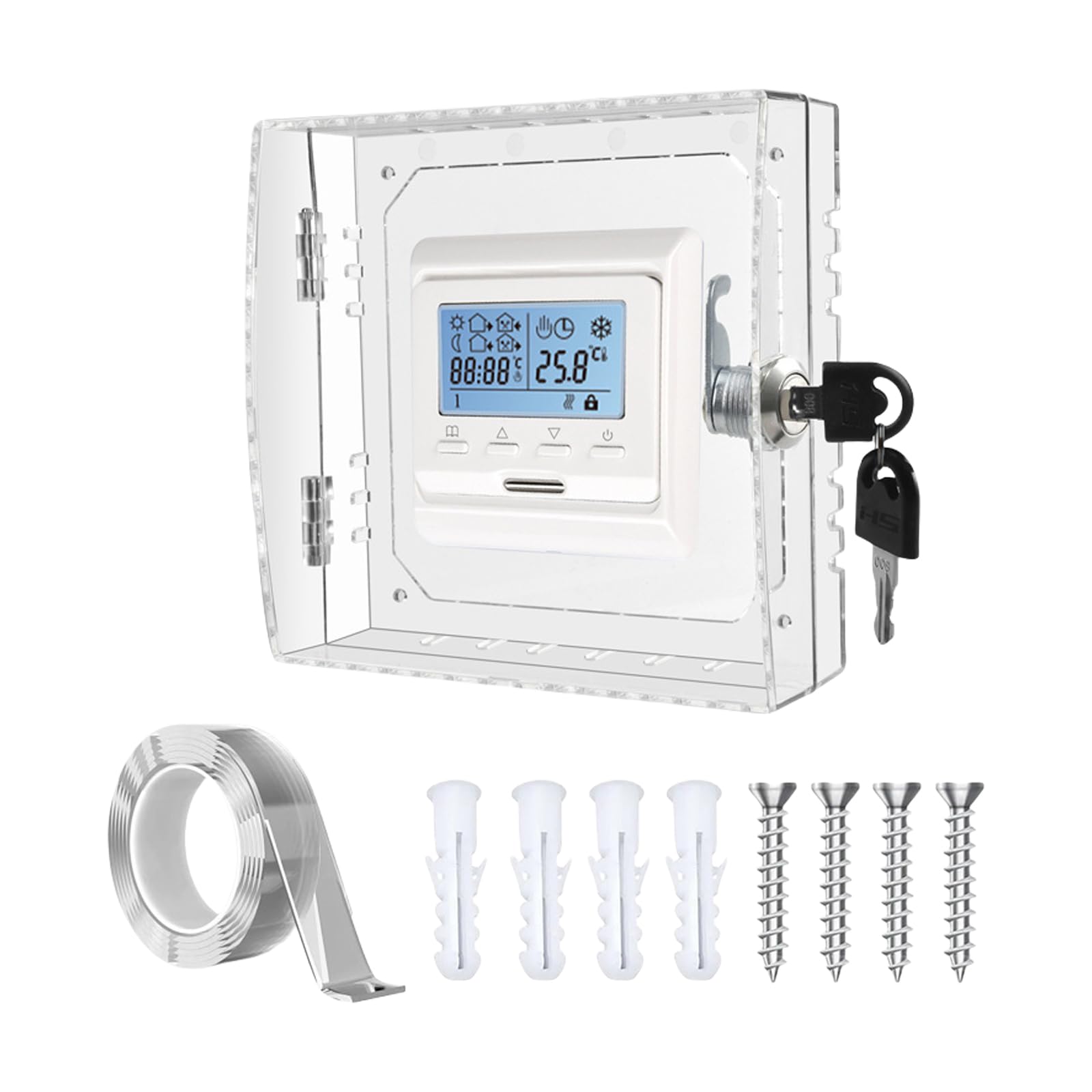 Clear Thermostat Box with Set Wall Thermostat Guard Ensures Stable Environment Temperature in Various Setting Temperature Control Box