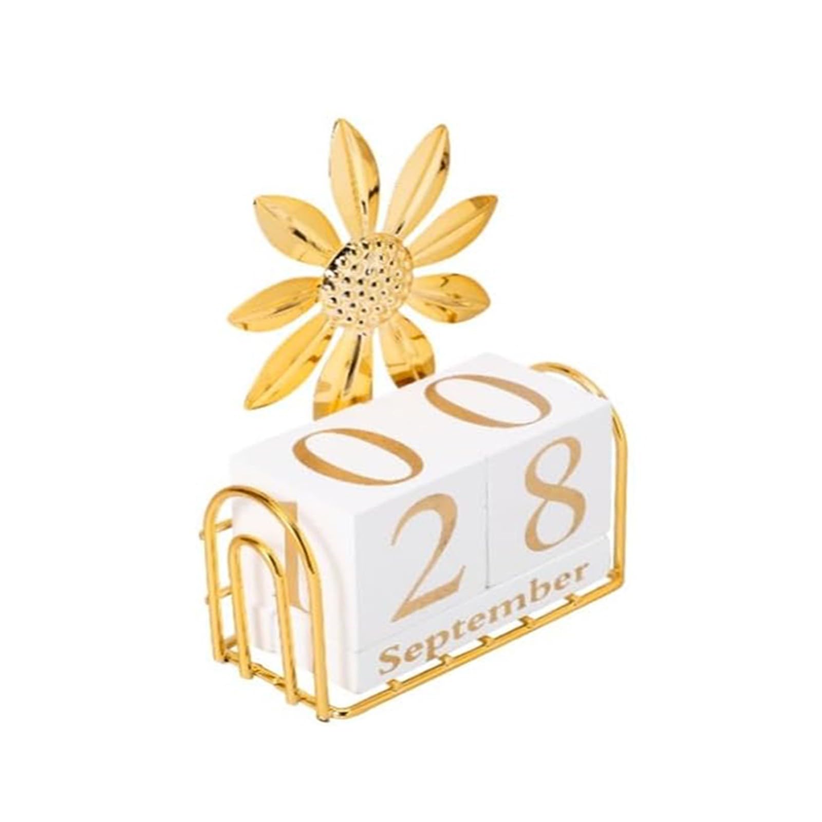 Calendari perpetui, Calendario creativo in legno, calendario da scrivania in ferro, decorazione da scrivania, ornamenti per il conto alla rovescia delle feste del calendario perpetuo(Size:4pcs)