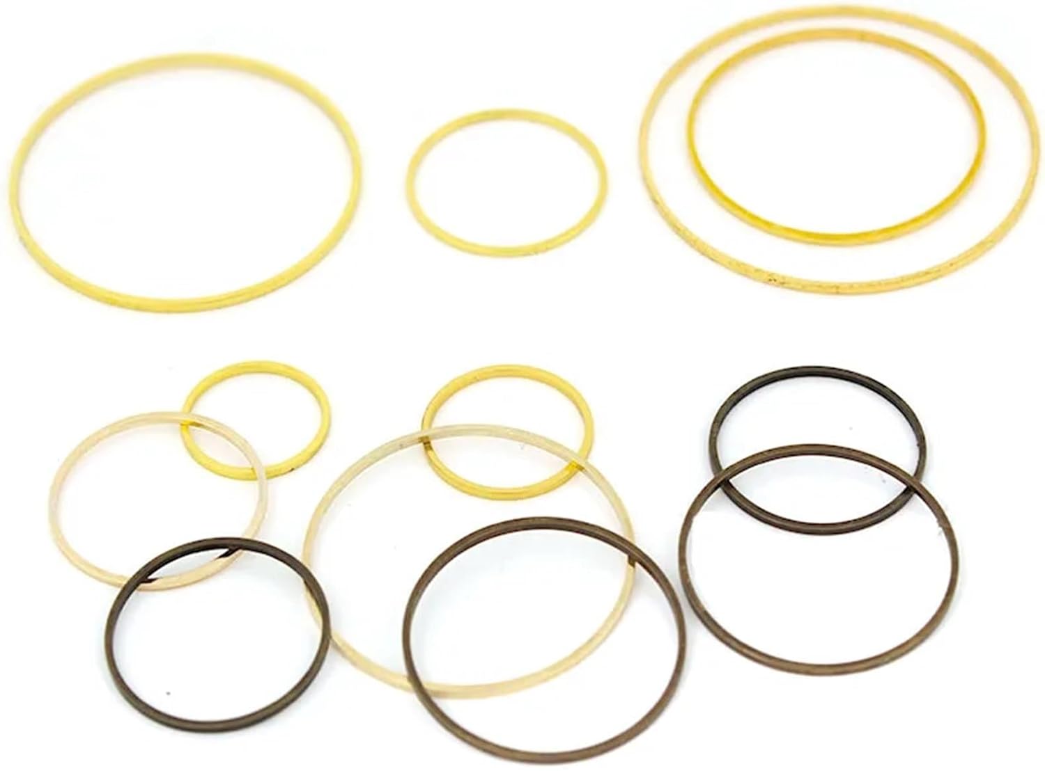 Closed Jump Rings 250 Pcs Brass Closed Rings, 8-60mm for DIY Jewelry Making(Rhodium)