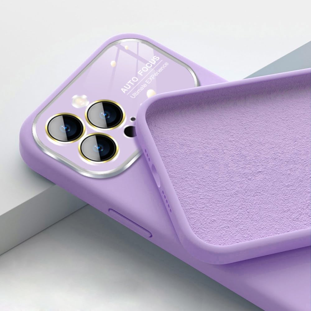 Coque iPhone 12 Pro Max silicone - Protection objectif en verre antichoc violet - 7