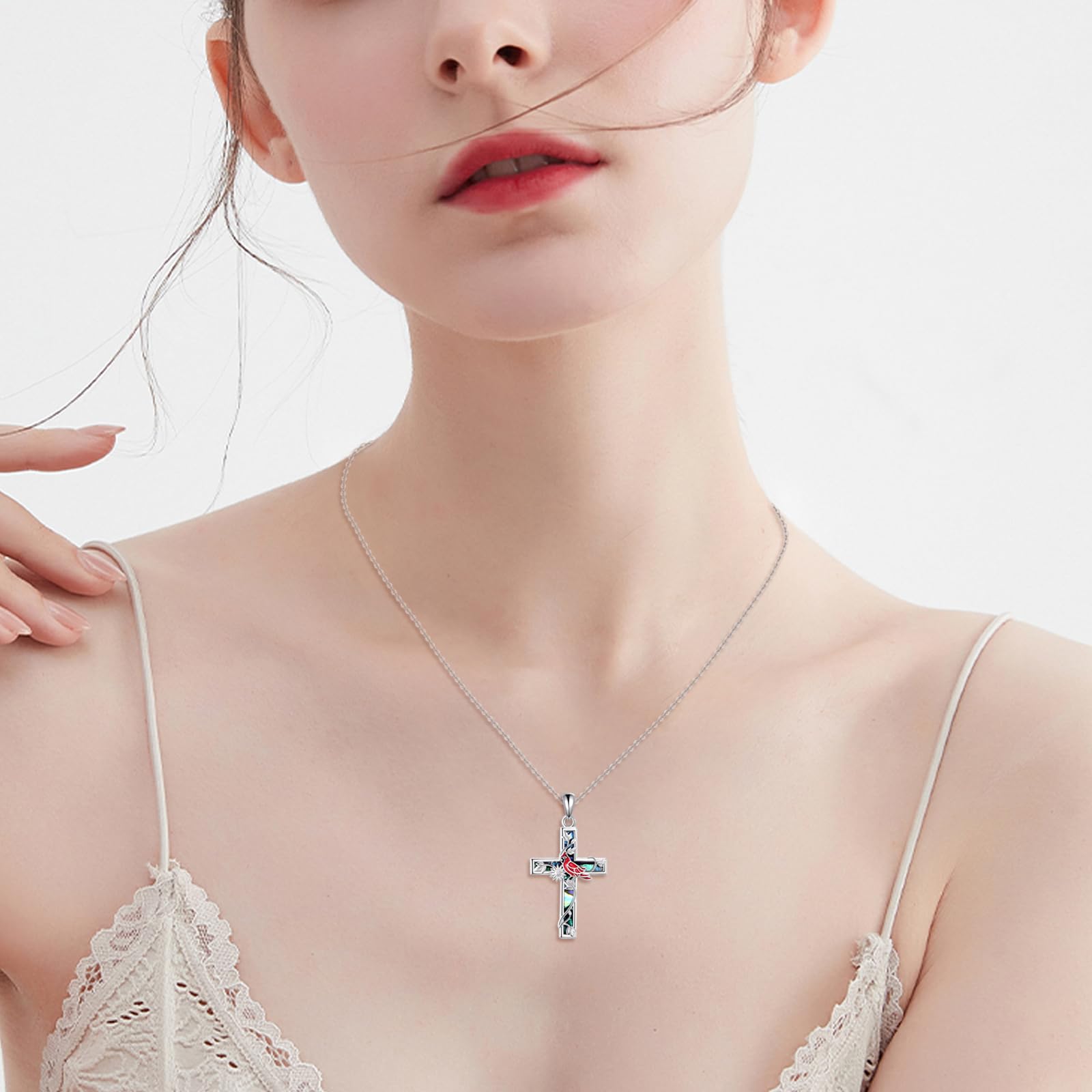 YFN Collana Croce in Argento Sterling Croce Ciondolo Gioielli Religioso Regali per Donna Uomo