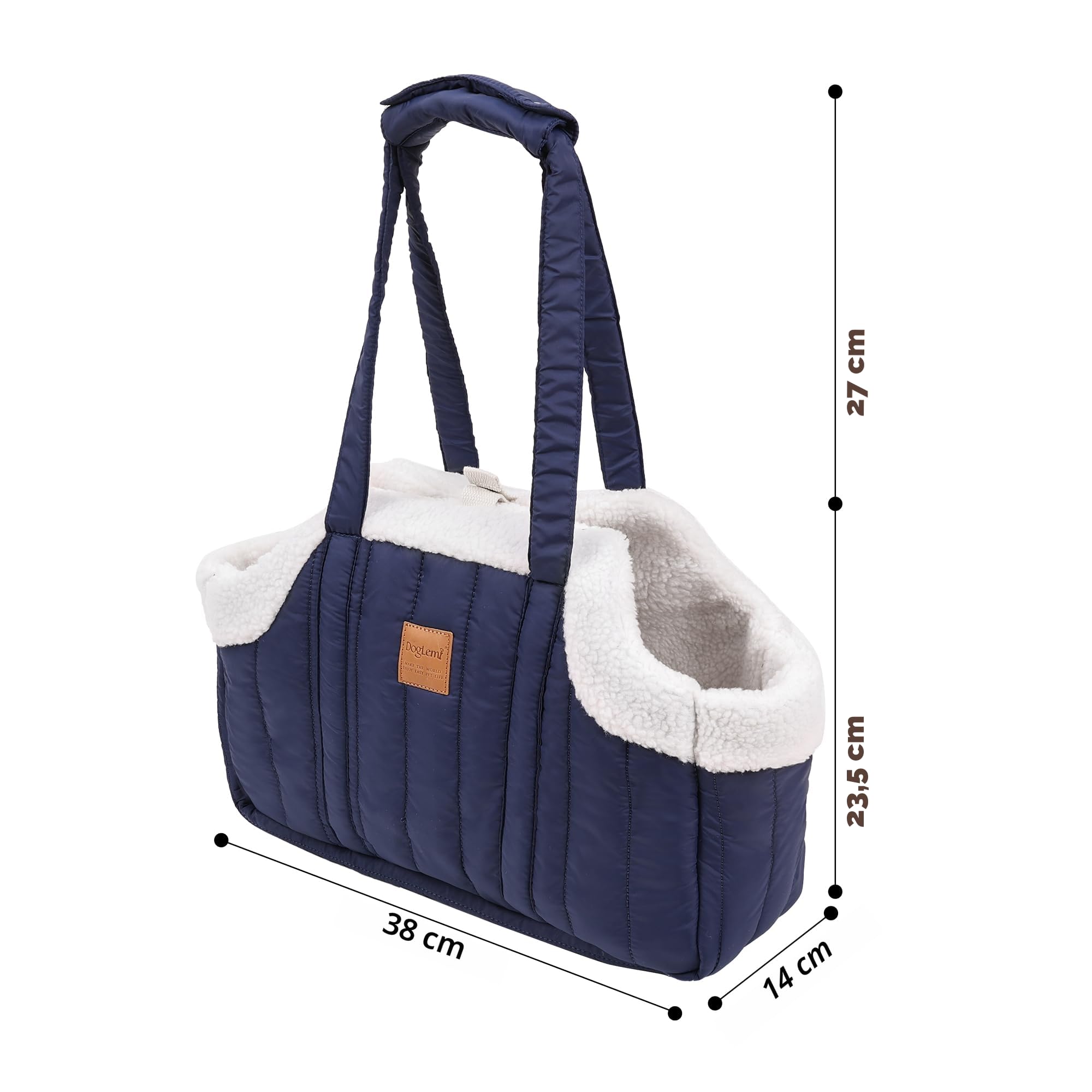 Sac de transport portable de grande capacité en polaire pour animal domestique, sac à main mains libres, sac à main à bandoulière avec crochet fixe pour petit chien et chat (rose)