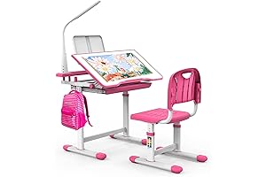 Pink Mount-It Kids Desk and Chair Set: The Perfect Study Station for Growing Minds