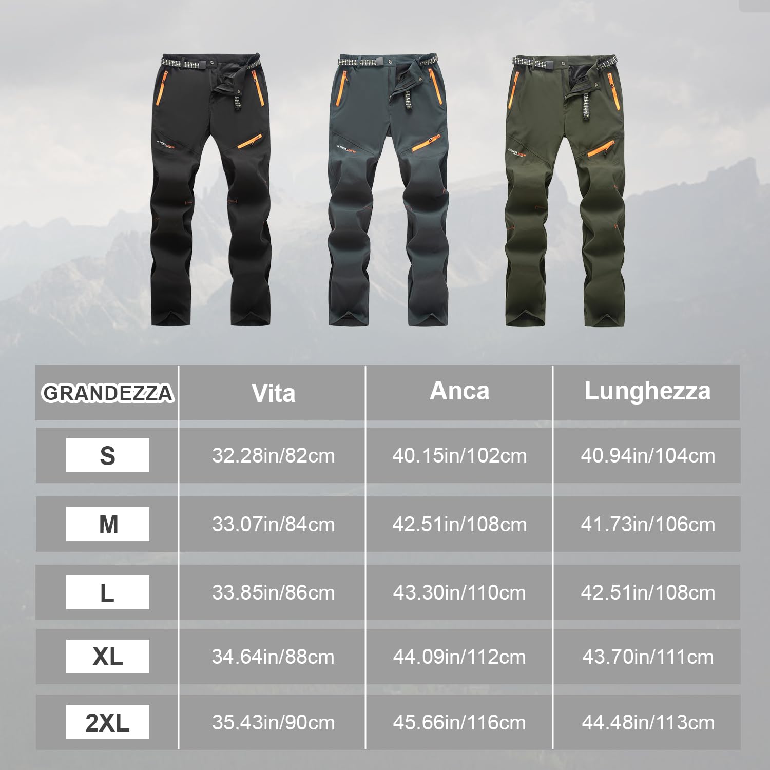 SUKUTU Hommes Pantalon de randonnée en Vrac Séchage Rapide Pantalon de Plein air Respirant Léger Pantalon de Trekking