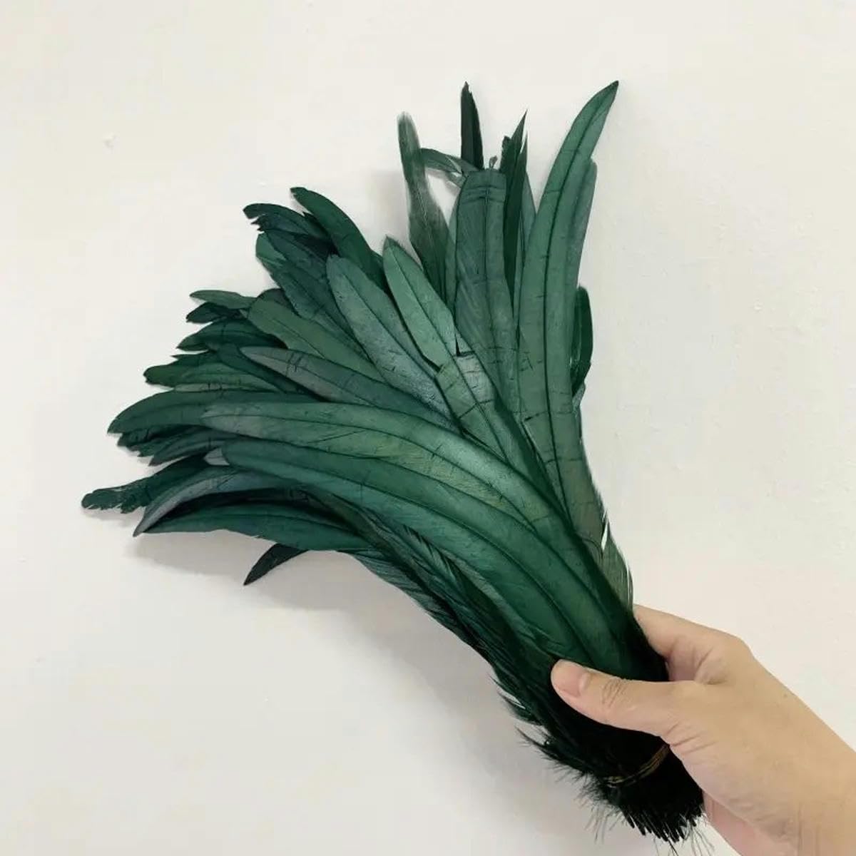 100 sztuk w zestawie naturalne pióra ogona koguta 25-45 cm różowe czerwone pióra do majsterkowania odzież biżuteria dekoracja impreza występ sceniczny zielony 40-45 cm